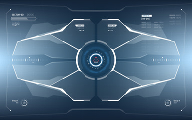 Wall Mural - Sci-Fi Concept of Future Vector Hologram HUD Interface Screen. Virtual Reality View Display