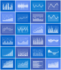 Poster - graph collection poster set vector illustration