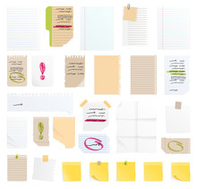 Note Papers Vector Sticker Business Message Planning Page Of Notepad Or Sheets Of Nootbook And Stickers For Memos Messages Reminders Isolated On White Illustration