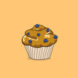 Cupcake illustration, vector muffin image