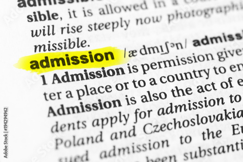 Admission dictionary