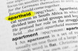 © lobro - Highlighted English word 'apartheid' and its definition in the dictionary