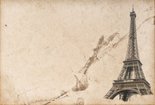 Paris Eiffel Tower Used Paper Texture