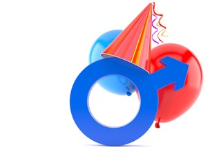 Poster - Party hat with male gender symbol