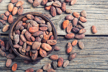 Canvas Print - Cocoa beans in bowl