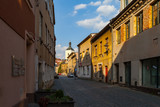 Fototapeta Uliczki - Street of old town. Turnov, Czech Republic.