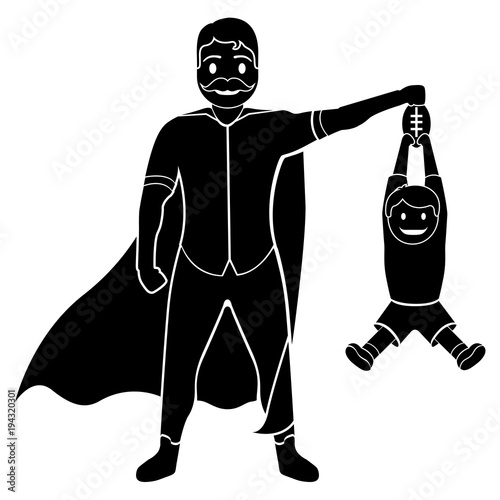 Superdad Cartoon Character Silhouette Stock Vektorgrafik Adobe Stock