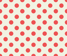 Seamless Red  White Dot Pattern