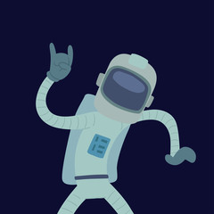 Wall Mural - Astronaut in space vector character having fun spaceman galaxy cosmos atmosphere astronautics system fantasy traveler man.