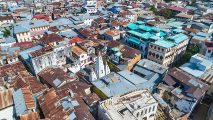 Wall Mural - Aerial. Stone town, Zanzibar, Tanzania.