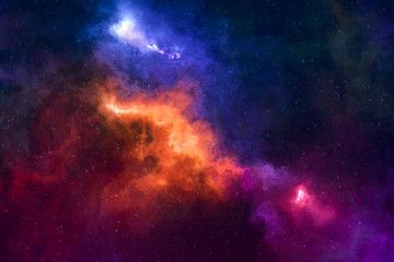 high definition star field, colorful night sky space. nebula and galaxies in space. astronomy concep