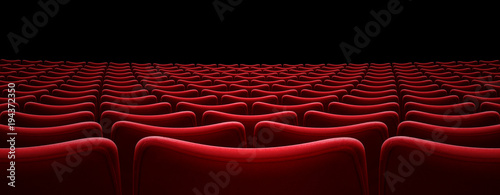 Fotomural movie theater red seats 3d illustration
