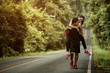 © torwaiphoto - Couple jogging Based on a high Woman to her boyfriend Take her to the finish line.
