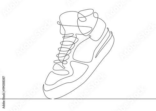 Fotografía continuous line drawing sneakers