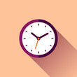 © panimoni - Clock icon in flat style, timer on сolor background. Business watch. Vector design element for you project