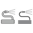 Garden hose line and glyph icon, farming and agriculture, water hose sign vector graphics, a linear pattern on a white background, eps 10.
