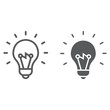 © amin268 - Light Bulb line and glyph icon, e learning and education, smart idea sign vector graphics, a linear pattern on a white background, eps 10.
