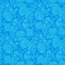 Blue Patterned Texture Or Background For Wallpaper, Fabric, Gift Packaging