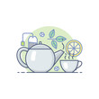 Tea vector illustration filled outline style