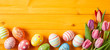 Colorful Easter egg panorama banner