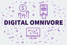 Conceptual Business Illustration With The Words Digital Omnivore