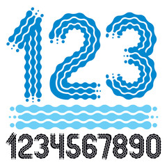 Poster - vector trendy, cool numbers collection. rounded bold numerals from 0 to 9 can be used in retro, disc