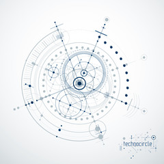 Poster - Futuristic abstract vector technology background. Mechanical engineering wallpaper.