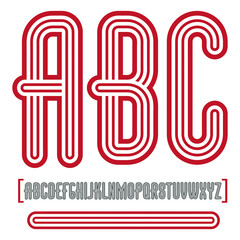 Poster - vector retro vintage capital english alphabet letters, abc collection. funky condensed font, typescr