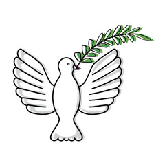 Sticker - dove carrying a branch icon