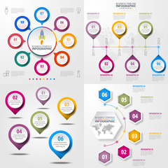 Wall Mural - Set of Business Infographics design template illustration