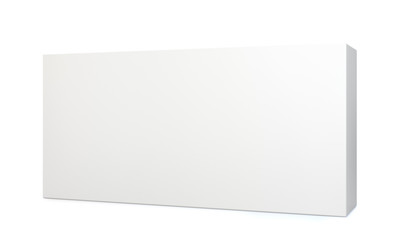Poster - Realistic cardboard box on white background. White container, packaging. 3d illustration. Isolated on white background.