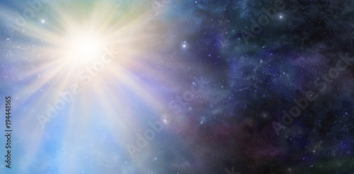 Fotografie, Obraz Deep Space Big Bang Event Wide panel of dark starry outer space with a ma