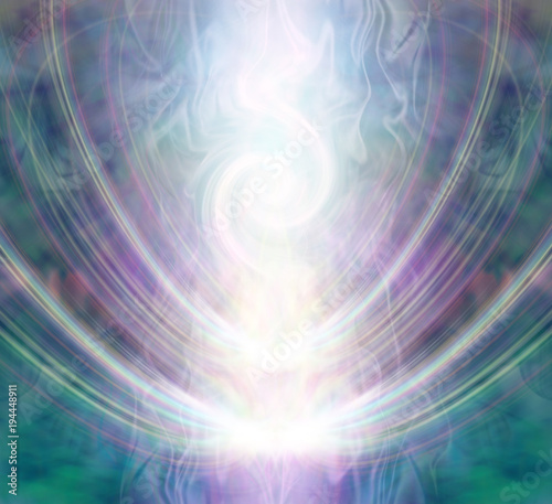 Fotografie, Obraz Beautiful Spiralling Vortex Healing Energy - white light forming a gaseous spira