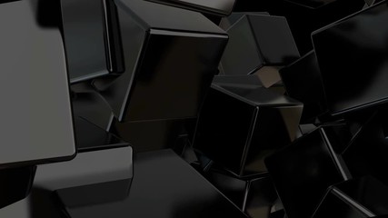 Aufkleber - Abstract black cubes background. 3d rendering digital backdrop