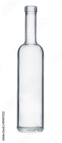 Fotografía Front view of empty clear glass bottle