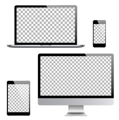 Poster - Set of computer, laptop in a flat vector style