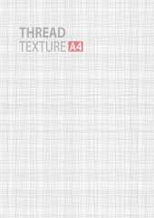 Light gray white line fabric texture in A4 vector size background,  thread gray pattern a4 vector backdrop vertical format. Vector fabric thread background illustration.