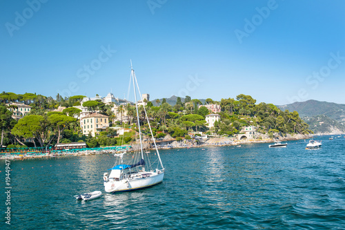 Photographie Mediterranean sea landscape blue sky italian riviera