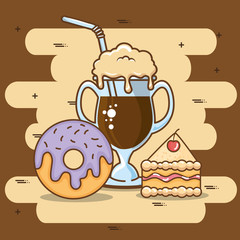 Wall Mural - delicious coffee time elements vector illustration design