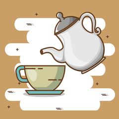 Poster - delicious coffee time elements vector illustration design