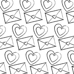 cute envelope message heart love pattern vector illustration