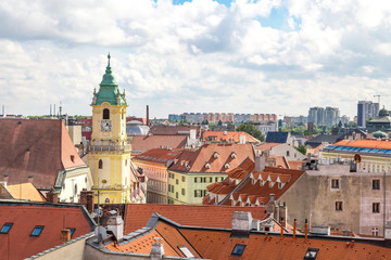 Poster - Panoramic Cityscape View of Old Town in Bratislava