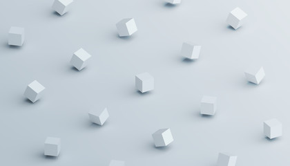 Aufkleber - Abstract 3d rendering of geometric shapes. Computer generated minimalistic background with cubes. Modern design for poster, cover, branding, banner, placard