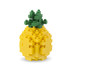 Cute plastic building blocks pineapple fruit on a white background with clipping path easy to di-cut