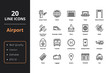 20 Airport Line Icons