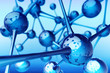 © Cybrain - Social media networking, network connection and internet communication concept, molecular structure model from connected spheres on blue background