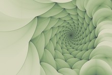 Spirales Fraktal - Monochrom - Pastellgrün