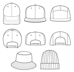 Wall Mural - Hat Beanie CAP vector design illustration template