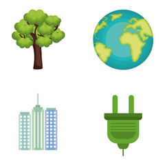 Canvas Print - environmental and ecology set icons vector illustration design