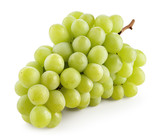 Fototapeta Mapy - Green grape. Bunch of fresh berries isolated on white. With clipping path. Full depth of field.